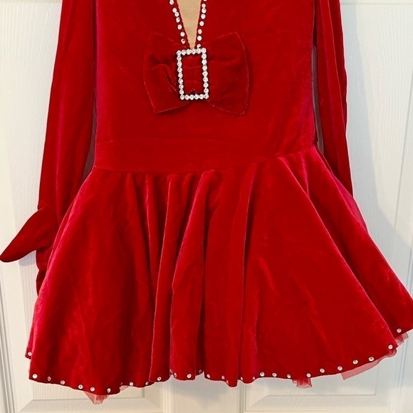 Art Stone Dance Competition Solo Costume Red Velvet Swarovski Crystals Jazz Tap - Picture 3 of 9